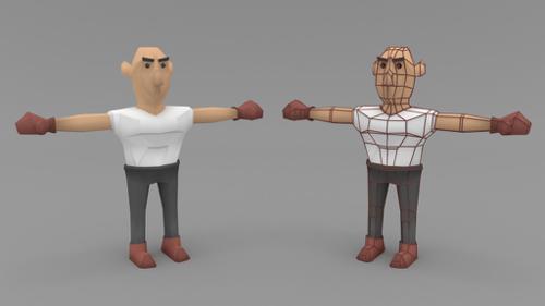 Low poly bulky man preview image